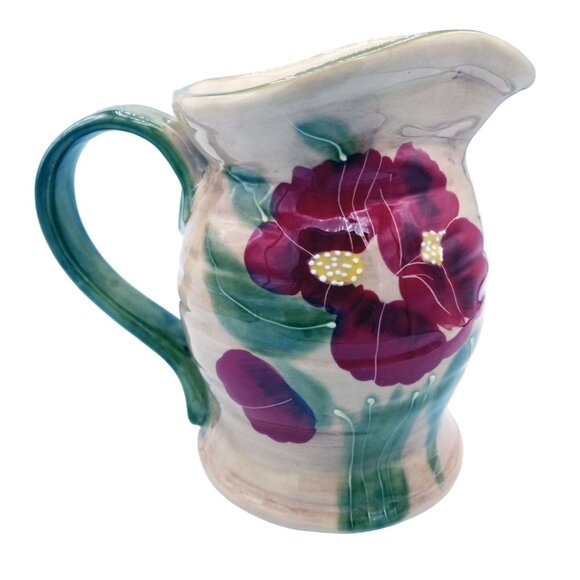 Fleur Rustique Pitcher Ambiance Collection 7" Discontinued Poppy Nanette Vacher - Picture 7 of 15